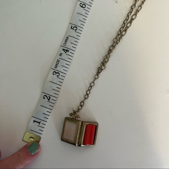 J Crew 💅 unique Brass Locket Long Necklace ✨ - Picture 4 of 7